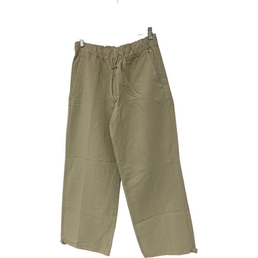 Massimo Dutti Womens Pants EU 38 US 6 Beige Wide Leg High Rise 5047/947 NWT